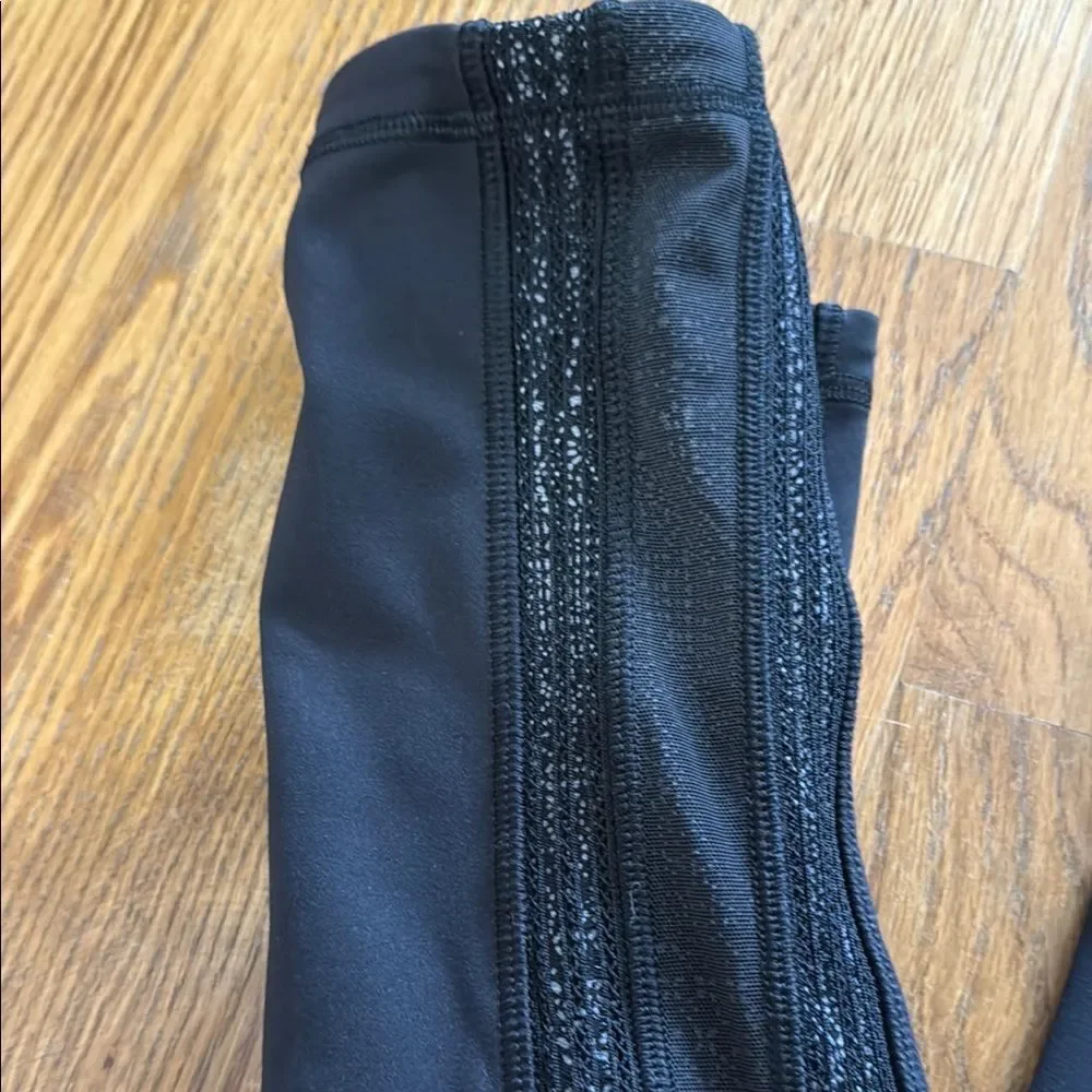 Lululemon Black High-Waisted Leggings with lace design